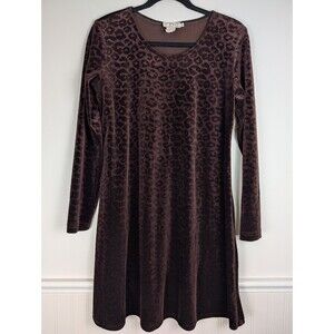 Caren Desiree Company Dress Chocolate Brown Velvet Burnout Forest Fairy Size 12
